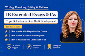 provide expert ib ias and ib extended essays consultation