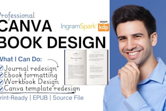 do fiction book formatting, canva book design, redesign journal, workbook