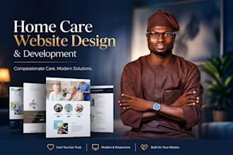 design home care website, healthcare, elderly care, medical website, home care