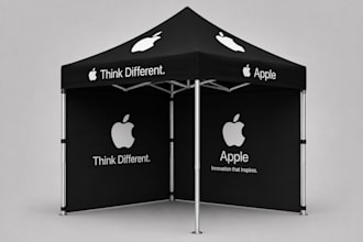 design canopy tent, table cover and flag for your exhibition
