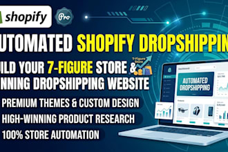 build automated 7 figure shopify drop shipping store website