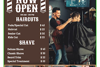 design professional barber shop posters design