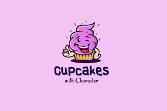 design cupcake business comic book pop art style logo
