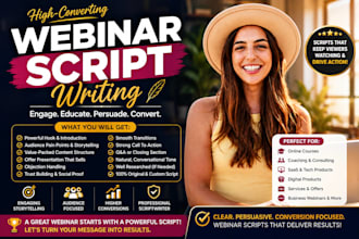 write a high converting webinar script for your business, course or product