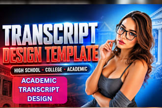 design professional college, high school and university transcript