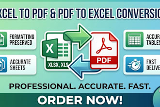 convert your excel to pdf and pdf to excel in very short time