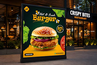 design attractive food poster restaurant flyer and signage banner