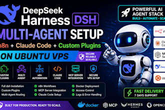 setup deepseek harness dsh multi agent n8n claude code custom plugins ubuntu vps