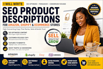 write SEO product descriptions for amazon shopify ecommerce product pages