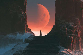 design a cinematic fantasy album cover art