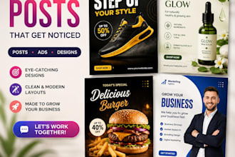 design instragram facebook social media post banners and ads