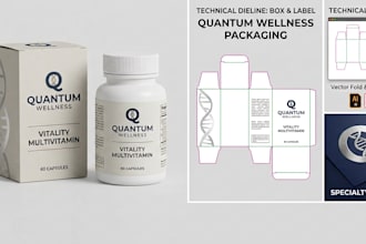 design custom product packaging, retail box dielines, and product labels