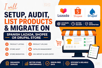 setup audit list products your spanish lazada amazon shopee shineon drupal store