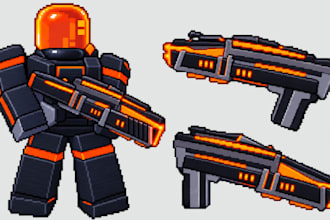 create 2d game assets, game props, game weapons, game vehicle, 2d icon, 2d items