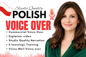 record native polish or german charming voice over HQ narration or book reading