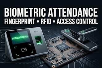 design biometric attendance, fingerprint, rfid and access control system