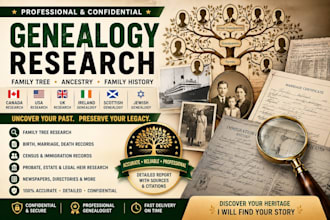 do genealogy research, family history, ancestry and family tree research