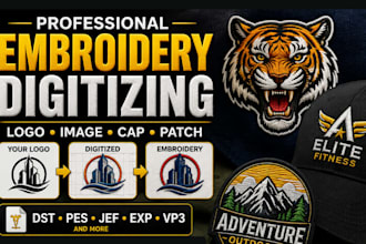 do embroidery digitizing logo, digitize image for embroidery design to dst file