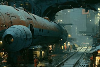 create stunning sci fi concept illustrations and futuristic art