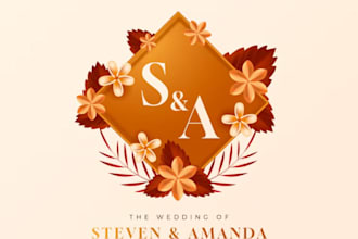 do modern invitation wedding website sign stationery logo
