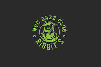 design jazz club frog saxophone player logo