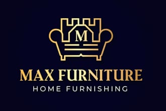 do luxury line art furniture chair logo design