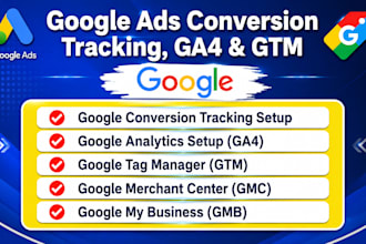 setup google ads conversion tracking, ga4, GTM, gmc for PPC success
