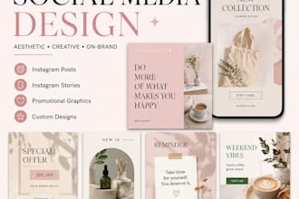 desing aesthetic social media post, stories and graphics