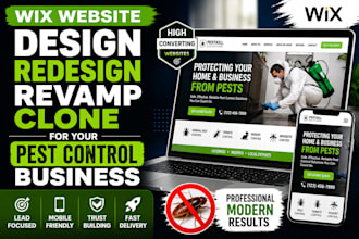 design redesign revamp clone wix website for your pest control business