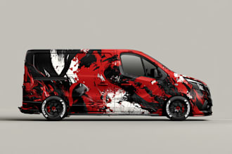 create car wrap design, racing car wrap design
