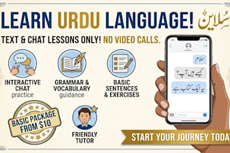 be you urdu language tutor via text or chat