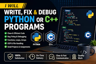 write, fix and debug python or c programs