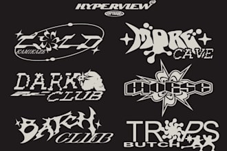 design modern y2k grunge streetwear logo for your