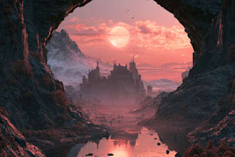 create a dreamy surreal fantasy album cover