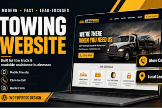 design a towing website for roadside assistance