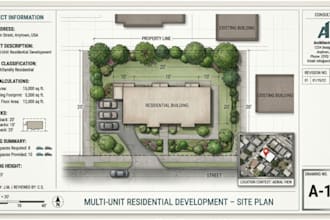 create site plan, plot plan, 2d site plan and city permit drawings