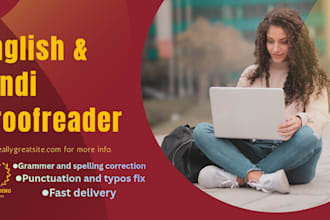 proofread and edit english or hindi grammar and spelling