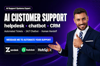 build an ai customer support system automated helpdesk, chatbot, CRM integration