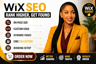 do wix seo, on page, custom code, dynamic pages, cms collection, booking setup