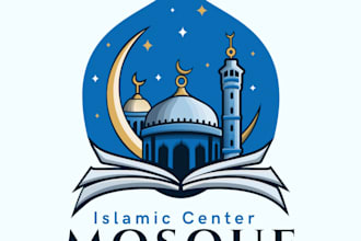 design islamic logo, mosque log and islamic center branding