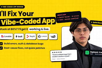 fix your vibe coded app built with lovable, bolt, replit or cursor