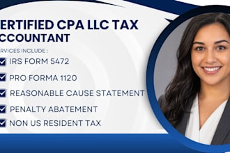 file late form 5472 and 1120 for foreign llc penalty relief as CPA
