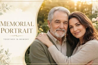 create a memorial portrait combining you with a loved one