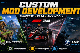 develop custom minetest mod, f1 24 mods, amx mod x plugins