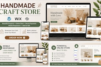 design a handmade craft store, artisan and ecommerce website