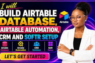 build airtable database, airtable automation, crm and softr setup