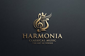 design an elegant classical music logo for your brand