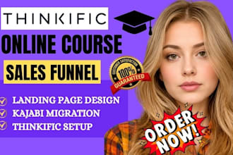 thinkific online course landing page kajabi sales funnel thinkific migration