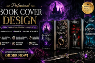 design premium dark fantasy, horror or gothic romance, hard cover