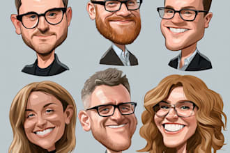 draw a professional digital caricature illustration